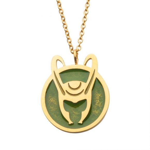 Marvel Loki Helmet Pendant Necklace - Picture 2 of 4